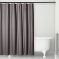 thumbnail image 1 of Microdry Water Repellent Embossed Fabric Shower Curtain Liner Set with 12 Rust-Resistant Chrome Double Roller Hooks, Charcoal, 1 of 7