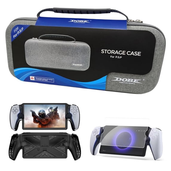 Microea PS Portal Accessories, Hard Carrying Case, Silicone Soft Grip Cover Case Protector and Screen Protector 8 inches for Playstation 5 Portal Accessories