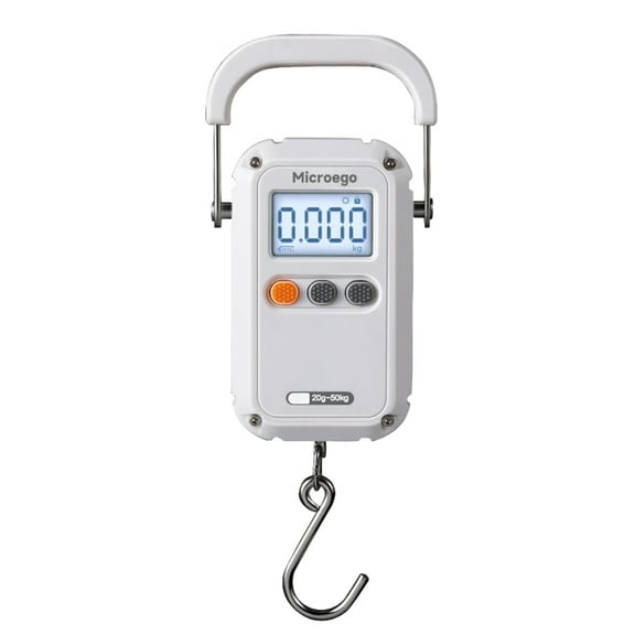 Microego Luggage scales, Digital Hanging Luggage Scale with Comfortable Handle and Large Hook, 110lb/50kg, Backlit Portable Scale for Travel Fishing with Tare/Hold Function, AAA Batteries Included