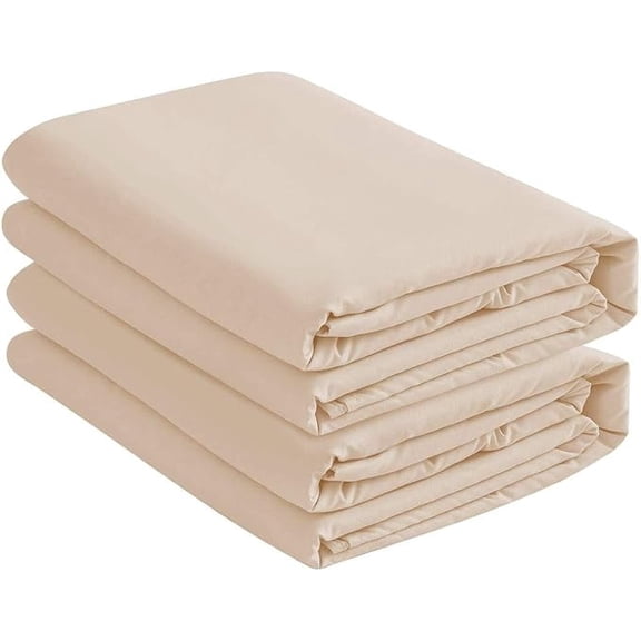 Microfiber 2 Twin Fitted Bottom Bed Sheets (2-Pack) 1800 Ultra Soft and Comfy - 39" x 75" Great for Kids Room, Bunk Beds, Dorms, Camps, Twin Beds (Twin, Beige)