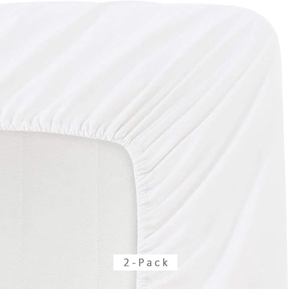Microfiber 2 White Full Fitted Bottom Bed Sheets (2-Pack) 1800 Ultra Soft, Breathable, Wrinkle Resistant - Hypoallergenic, 15" Deep Pocket, 54" x 75", Great for Full Size beds (Full, White)