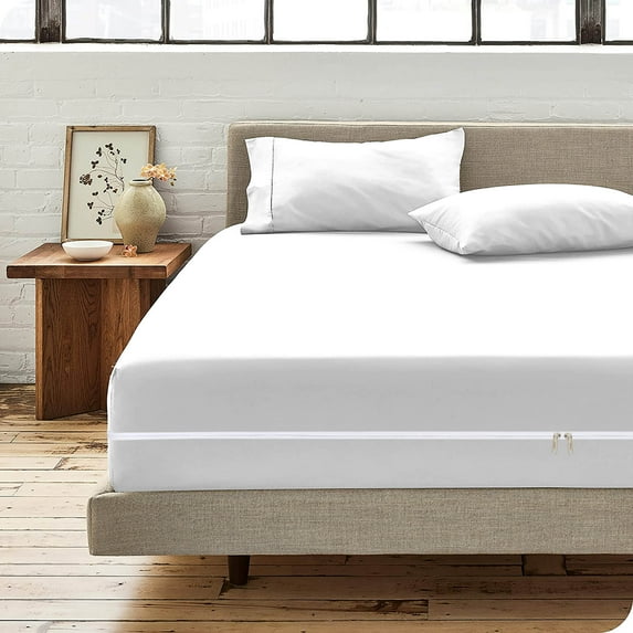 Microfiber 3 Pcs Zipper Fitted Sheet Full Size, Include 1 Zipper Fitted Sheet (54X75) 16"Inch Deep Pocket With 2 Pillowcase (20X30) Soft and Easy to Put - White Color