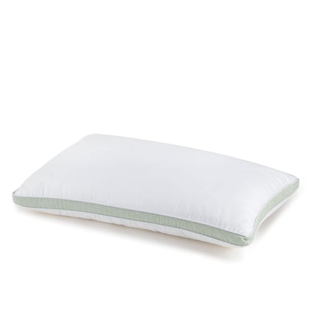 Microfiber Aloe Vera Gel Pillow, Comfortable Pillow, White & Green, Big Size | Anti-Bacterial & Anti-Allergic Sleeping Pillow For Sensitive Skin | Super Soft Pillow, Rectangular Shape Pillow