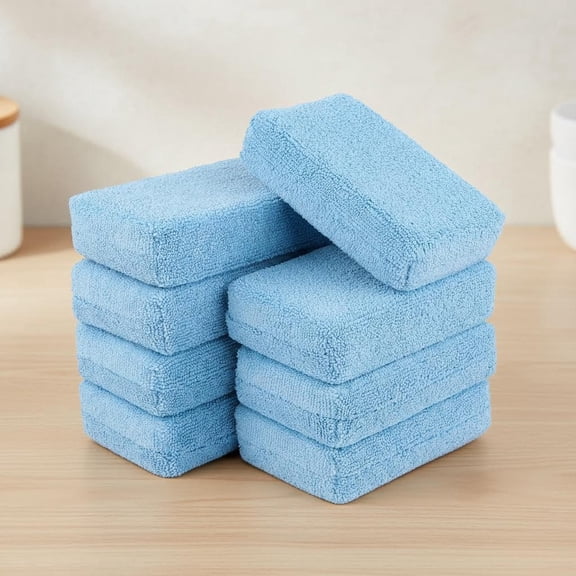 Microfiber Applicator Pad-8Pack, Car Wash Sponge, Premium Microfiber Sponge and Cleaning Pads, Perfect for Wax, Sealant, and Conditioner Application, Car Detailing Supplies, Blue