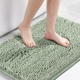 thumbnail image 1 of Microfiber Bath Rugs Chenille Floor Mat Ultra Soft Washable Bathroom Dry Fast Water Absorbent Bedroom Area Rugs, 20 x 32 - Inch, Sage, 1 of 6