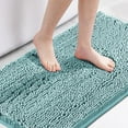 thumbnail image 1 of Microfiber Bath Rugs Chenille Floor Mat Ultra Soft Washable Bathroom Dry Fast Water Absorbent Bedroom Area Rugs, 24 x 42 - Inch, Aqua Haze, 1 of 6