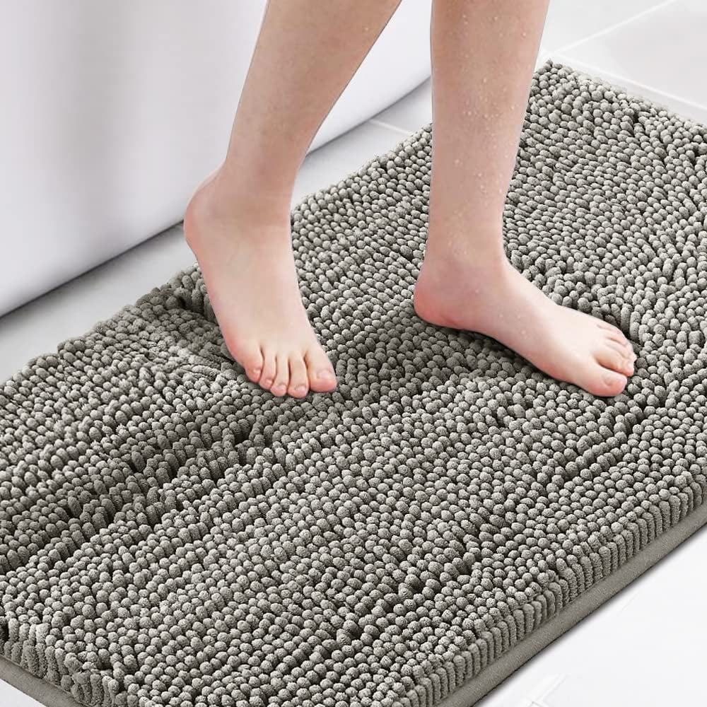 Microfiber Bath Rugs Chenille Floor Mat Ultra Soft Washable Bathroom ...
