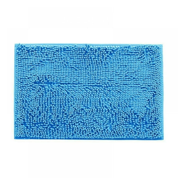 Microfiber Bath Rugs Chenille Floor Mat Ultra Soft Washable Bathroom Dry Fast Water Absorbent Bedroom Area Rugs Kitchen Rugs Non Skid Dry Fast Machine Washable(Lake Blue,15.7"x23.6")