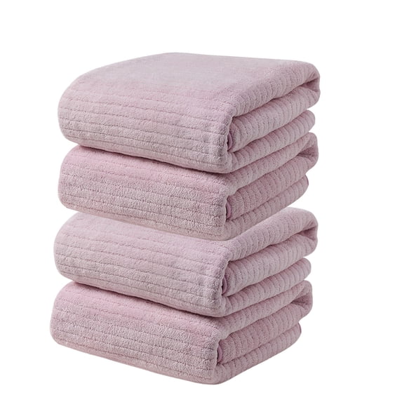 Microfiber Bath Towel Set 4 Pack 75x35cm, Coral Velvet Absorbent Towel, Quick Dry, Travel Beach Towel