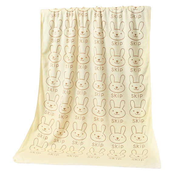 Microfiber Bath Towel, Usupdd Quick Dry Super Absorbent Large Towel for Adults Kids, Soft Lightweight Beach Swimming Towel for Travel Gym Shower with Printed Design, Beige