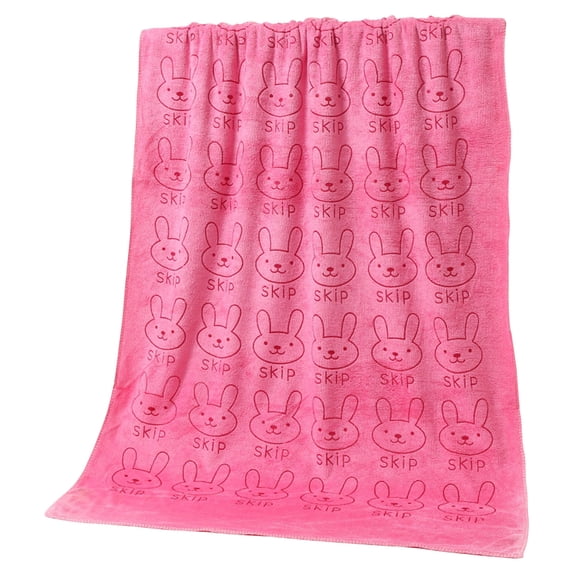 Microfiber Bath Towel, Usupdd Quick Dry Super Absorbent Large Towel for Adults Kids, Soft Lightweight Beach Swimming Towel for Travel Gym Shower with Printed Design, Pink