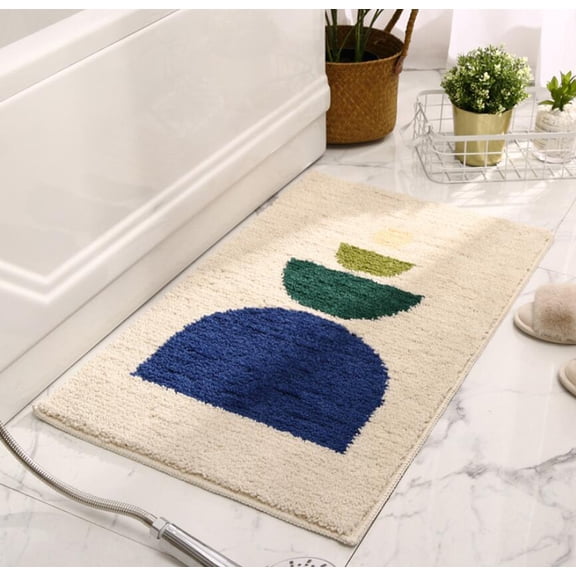 Microfiber Bathroom Rug 20 x3 2inch, Non-Slip Absorbent Soft Comfortable Plush Bath Mat Machine Washable