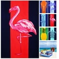thumbnail image 1 of Microfiber Beach Towel 72' x 36' Oversized Towels Stuff Sand Free Extral Large XL Quick Dry Camp Big Pool Sandproof Travel Gift Mat  Tropical Flamingo, 1 of 8