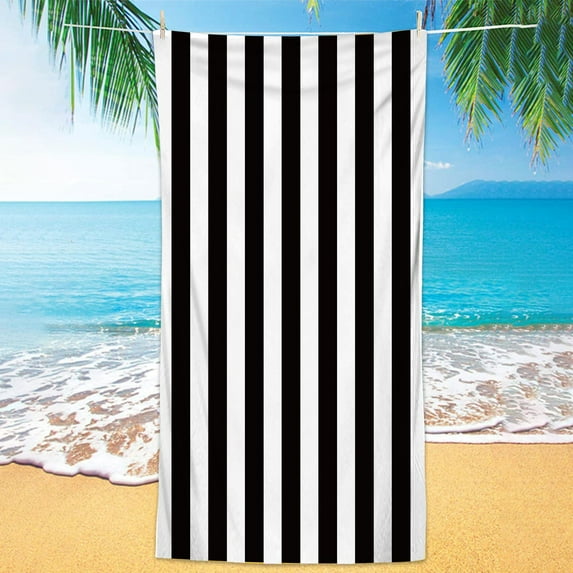 Microfiber Beach Towel Fast Drying,Microfiber Beach Towels Oversized,Extra Large Beach Towels Adult,Beach Towels Stripe,Lightweight Towels for Swimming Pool,Camping,Picnic,Yoga Gym Sports