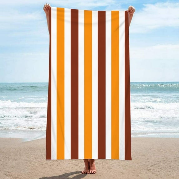 Microfiber Beach Towel,Fast Drying Stripe Print Beach Towel Lightweight Bath Towels for Summer Beach Swimming Pool