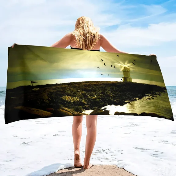 Microfiber Beach Towel,Quick Dry Beach Towel, Extra Large Beach Pool Towels for Adults, Travel Camp Towel for Kid Castle Pattern (6)