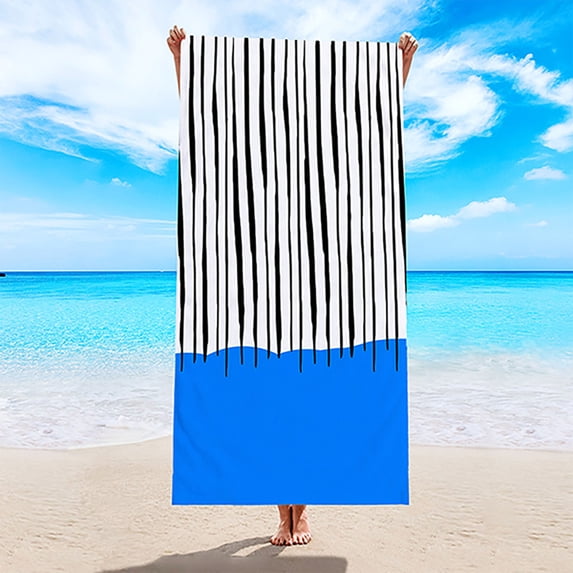 Microfiber Beach Towel Quick Dry Sand Resistant Summer Coastal Print Oversized Beach Towel for Adults Summer Vacation and Cruise
