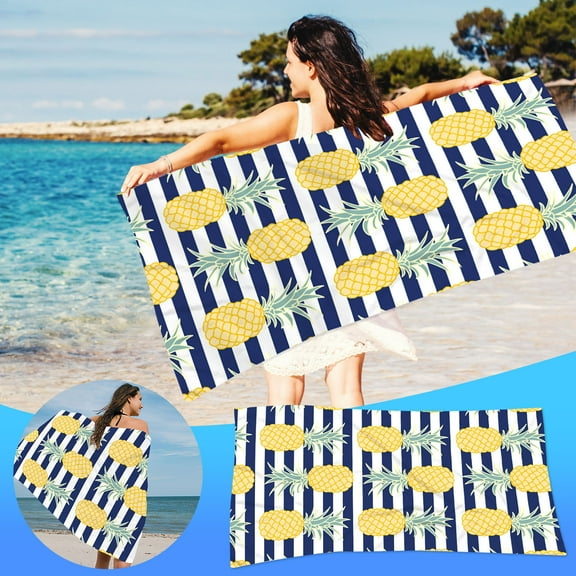 Microfiber Beach Towel Sandproof Quick Dry 70x150cm | Lightweight Super Absorbent Blanket | Packable Travel Towel for Beach, Pool, Hiking, , Camping | Vibrant Color Polyester, Portable