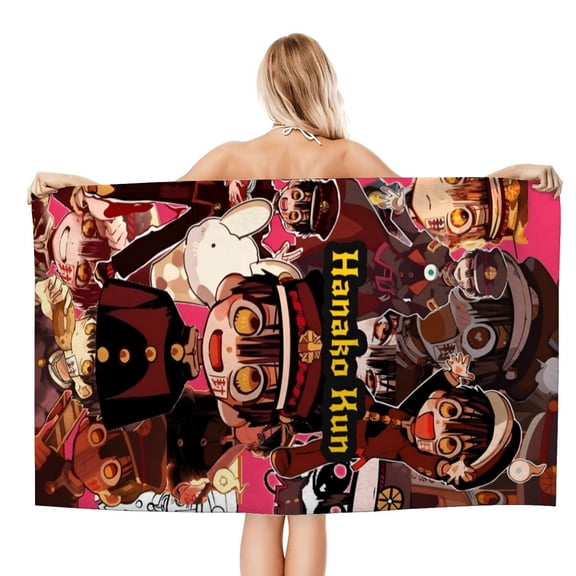 Microfiber Beach Towel Toilet-bound Hanako-kun for Kids - (30x60 inches ) Absorbent, quick dry, sand free, lightweight, blanket, girls, boys - For Sports, Pool, Picnic, Camping, Travel, Swim