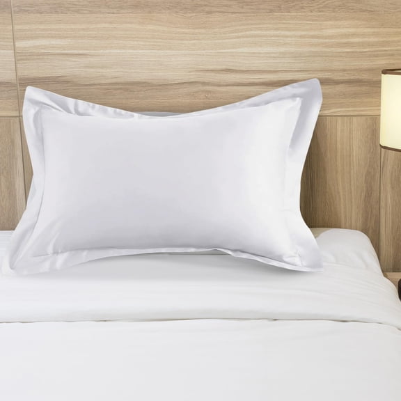 Microfiber Bed Pillow, Ultra Soft Bed Pillows For Side, Front & Back Sleepers - 60.96 L X 40.64 W X 12.7 H | Hotel Flange Pillows For Sleeping - White, Luxurious Pillow For Bed - Set Of 1