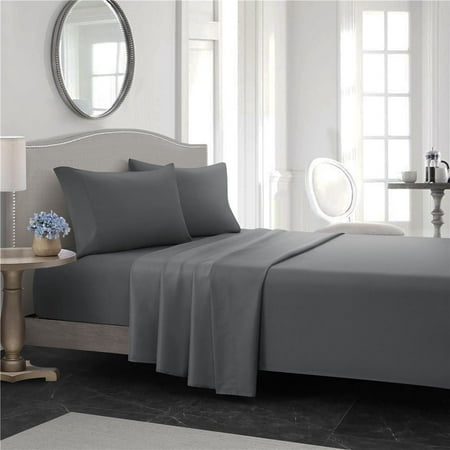Microfiber Bed Sheet Set Hotel Style Deep Pocket,Cool & Breathable Bed Sheets Gray