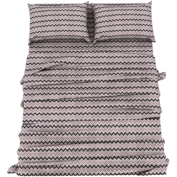 Beauty Threadz 4-Piece 1800 Thread Count Chevron Pink Microfiber Sheet Sets, Queen - Extra Soft