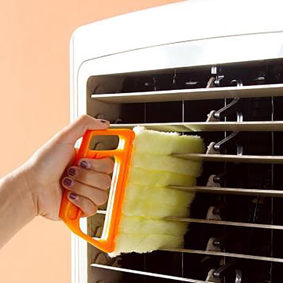 Microfiber Blind Cleaning Brush 7-Prong Venetian Duster Tool Window Dusting Cleaner Tool Dirt Remover for Window Blinds Air Conditioner Vents and Car Detailing