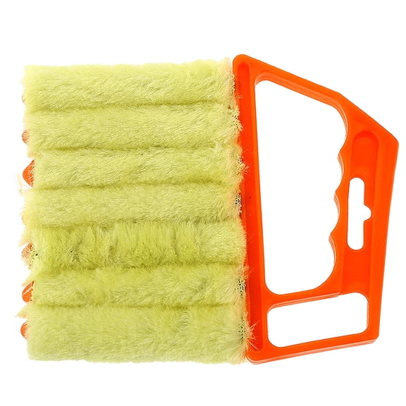 Microfiber Blind Slat Cleaning Duster Handheld Window Blind Cleaner Brush Washable Dust Remover For Air Conditioner Vents Car Shutters(Orange-16Cm)