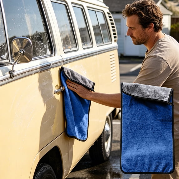 Microfiber Car Cleaning Towels, Lint Free Double Sided Wash Cloths, Ultra Absorbent Soft Cloths for Cars, Trucks, SUVs and Household Cleaning
