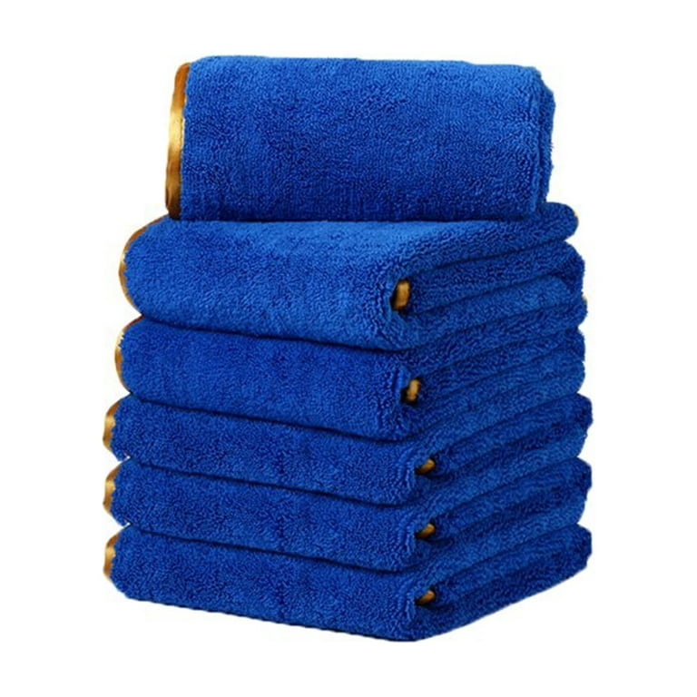  Solid Multipurpose Plush Microfiber Cleaning Cloth Towel for  Household, Car Washing, Drying & Auto Detailing - 16 x 24 (6) : Automotive