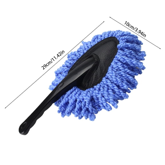 Microfiber Car Duster Brush, Soft Chenille Cleaning Tool with Non-Slip Handle, Lint-Free Scratch-Free Duster for Car Exterior Interior Detailing, Blue