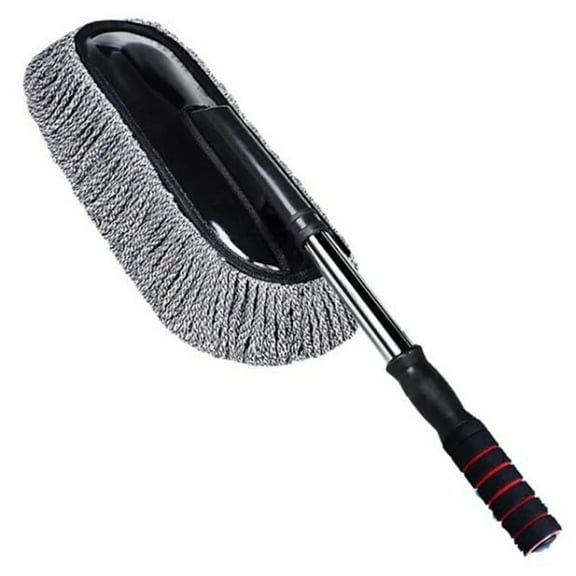 Microfiber Car Duster Large Dusting Cleaning Brush Scratch Free Auto Exterior Interior Large Duster Multipurpose Vehicle Dust Cleaner with Extendable Handle - Gray