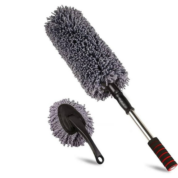Microfiber Car Duster Scratch Free Auto Exterior Interior Large Dusting Cleaning Brush Multipurpose Vehicle Dust Cleaner With Extendable Handle Car Accessories