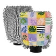 thumbnail image 1 of Microfiber Car Wash Gloves With Chenille & Polyester Terry Scratch-Free Cleaning Elastic Cuffs A Grid Of Squares, 1 of 8