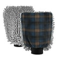 thumbnail image 1 of Microfiber Car Wash Gloves With Chenille & Polyester Terry Scratch-Free Cleaning Elastic Cuffs Dark Blue Tartan, 1 of 8