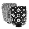 thumbnail image 1 of Microfiber Car Wash Gloves With Chenille & Polyester Terry Scratch-Free Cleaning Elastic Cuffs Florals, 1 of 8