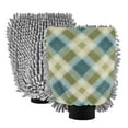 thumbnail image 1 of Microfiber Car Wash Gloves With Chenille & Polyester Terry Scratch-Free Cleaning Elastic Cuffs Green&beige Tartan Pattern, 1 of 8