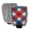 thumbnail image 1 of Microfiber Car Wash Gloves With Chenille & Polyester Terry Scratch-Free Cleaning Elastic Cuffs Red White Tartan Pattern, 1 of 8
