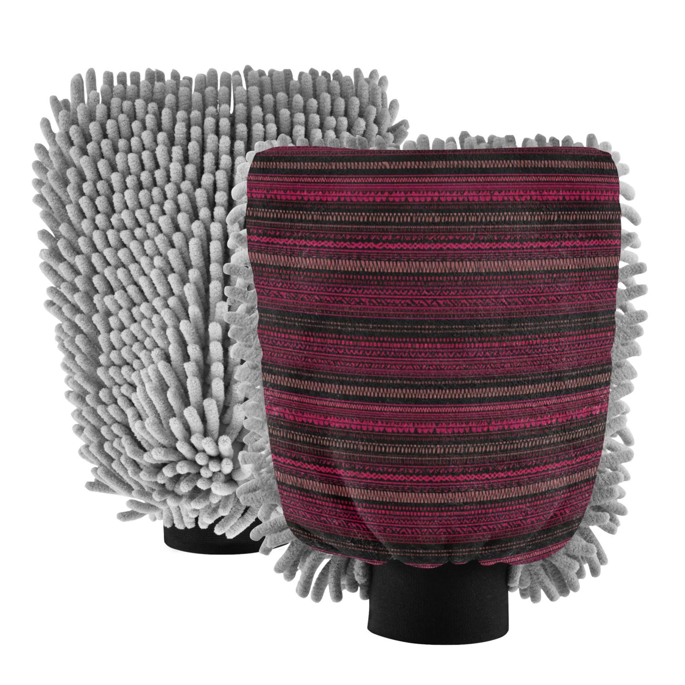 Microfiber Car Wash Gloves With Chenille & Polyester Terry Scratch-Free ...