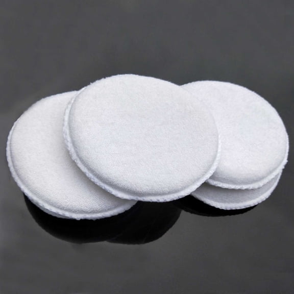 Microfiber Car Wax Applicator Pads, 2PCS Round Soft Foam Sponge for Polishing, Non-Scratch Detailing Cloth for Auto Cleaning, Reusable Buffing Pads for Ceramic Coating.