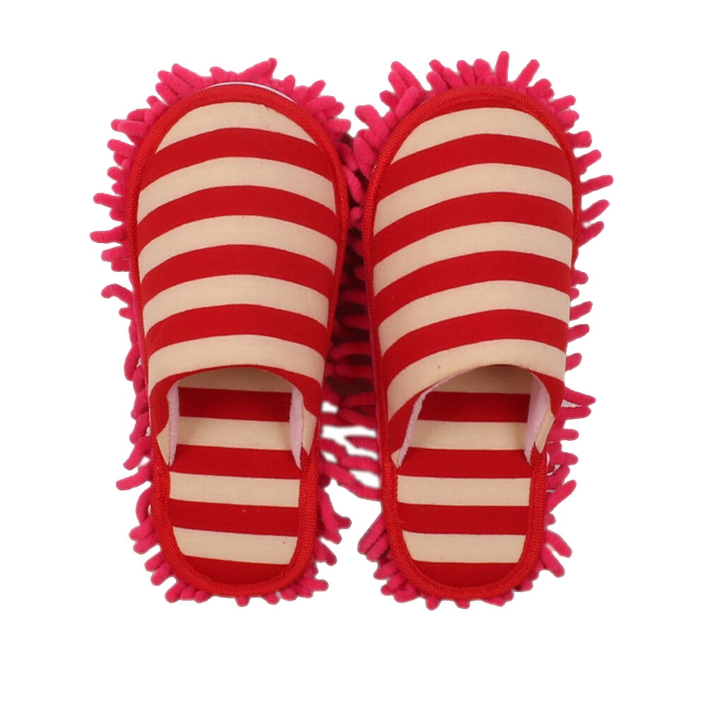 Microfiber Chenille Slippers for Floor Cleaning, Washable Dusting Mop ...