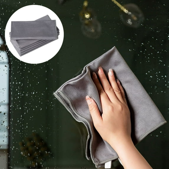 Microfiber Cleaning Brush Set for Streak- Glasses Absorbent Kitchen Wipes Ideal for Home Use -Purpose 6 Piece Glass Cleaning Clothe Set 6PCS
