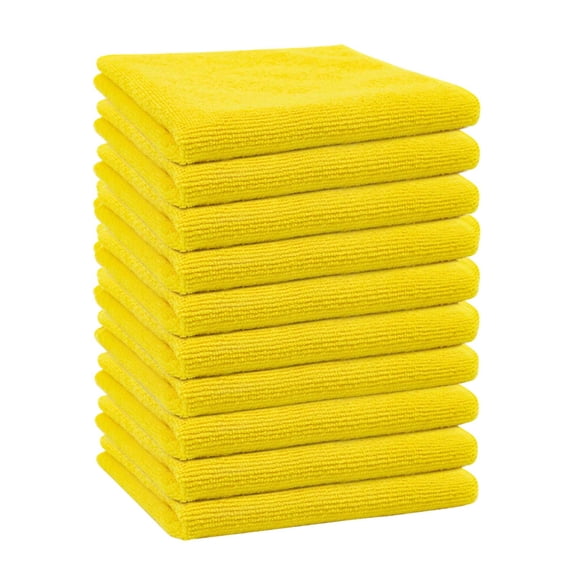 Microfiber Cleaning Cloth 10 Pack - Multi Purpose Dish Towel Car Drying Towel, Super Absorbent Kitchen Dishcloth Non-Scratch Glass Stainless Steel, Reusable Washable Lint Free, 10Pcs