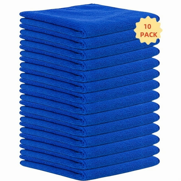 Microfiber Cleaning Cloth, 10 Pack Premium Microfiber Towels for Cars, Lint Free, Scratch-Free, Highly Absorbent, Reusable Cleaning Rags for Car, Household, Kitchen, Window,11.5"X11.5"
