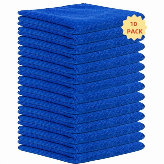 Microfiber Cleaning Cloth, 10 Pack Premium Microfiber Towels for Cars, Lint Free, Scratch-Free, Highly Absorbent, Reusable Cleaning Rags for Car, Household, Kitchen, Window,11.5"X11.5"