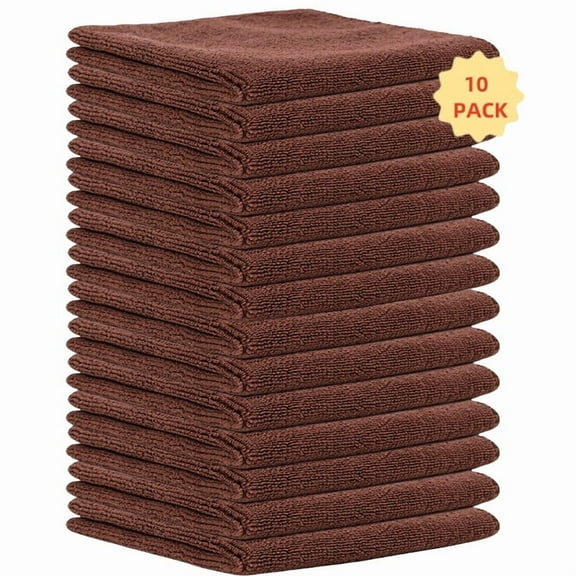 Microfiber Cleaning Cloth, 10 Pack Premium Microfiber Towels for Cars, Lint Free, Scratch-Free, Highly Absorbent, Reusable Cleaning Rags for Car, Household, Kitchen, Window,11.5"X11.5"