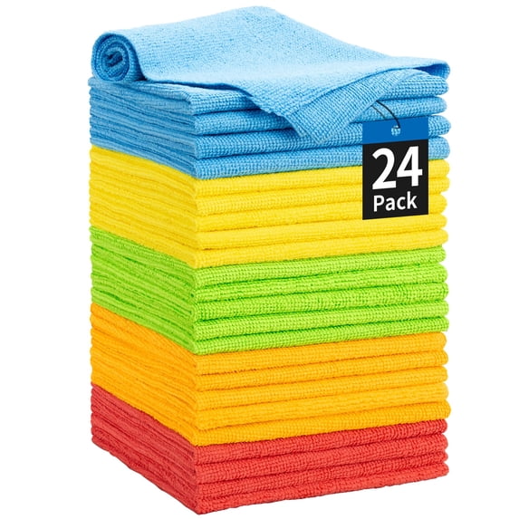 Microfiber Cleaning Cloth, 100 Pack Cleaning Rags Microfiber Towel Bulk Absorbent Lint-Free Wash Cloths, All-Purpose Shop Towels for Cars, Automotive, Garage, Home & Kitchen 11.5"*11.5"