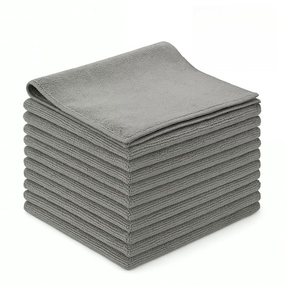 Microfiber Cleaning Cloth-12PK, Soft Microfiber Towels for Cars, Absorbent Cleaning Rags, Lint-Free Streak-Free Wash Cloths for House, Kitchen, Window(9.8in.x9.8in)