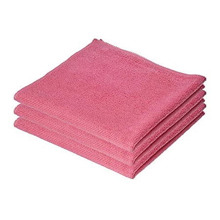 Microfiber Cleaning Cloth 16"x16" Washable Rags for Car, Kitchen, Bath Streak and Lint Free Towels-Red-3 Pack