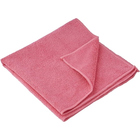 Microfiber Cleaning Cloth 16"x16" Washable Rags for Car, Kitchen, Bath Streak and Lint Free Towels-Red